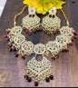 Mirror Kundan Necklace Set Sku-5525 D4 - rchiecreation