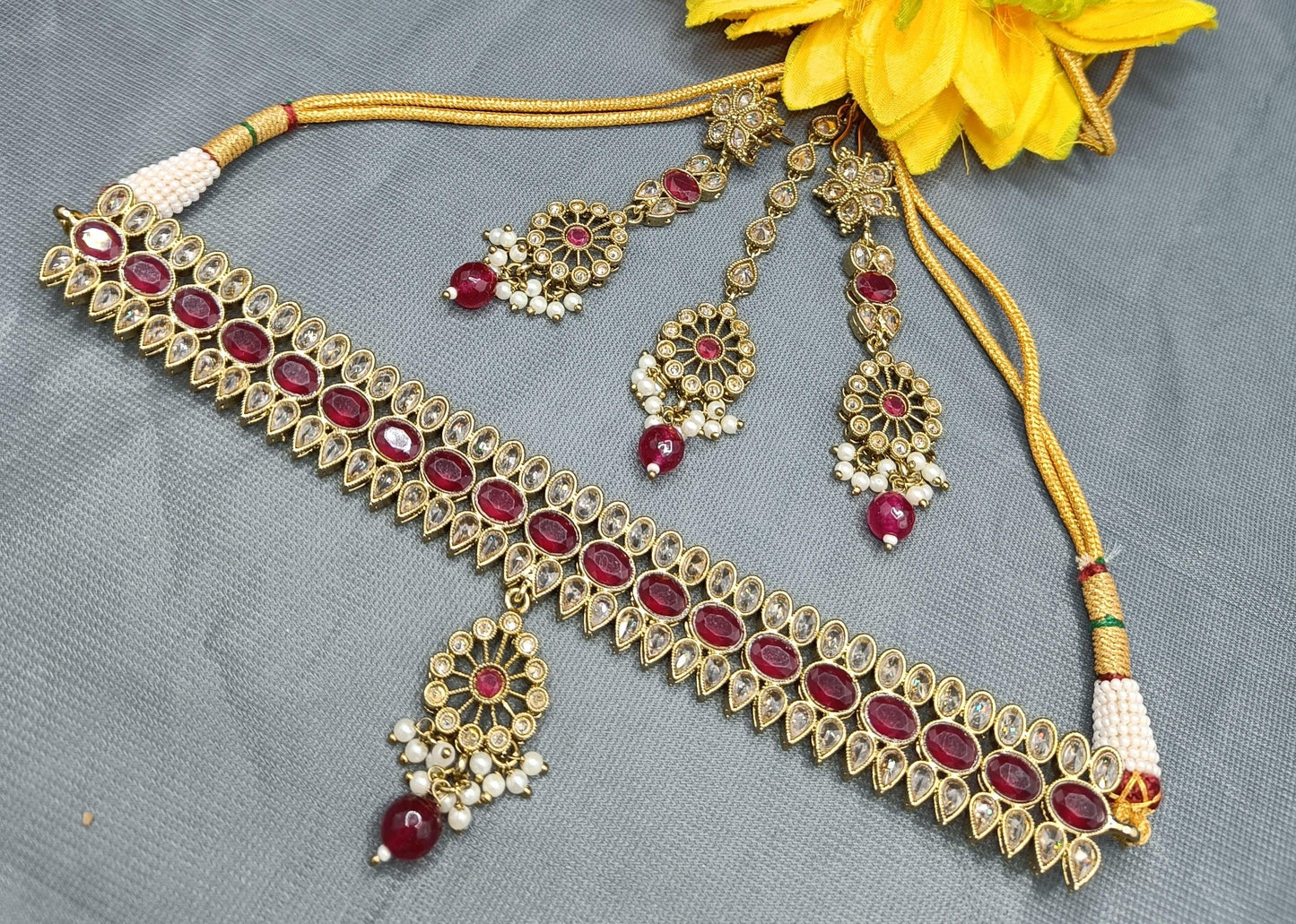 Monalisa Necklace Mehndi Set Sku 5753 B3 - rchiecreation