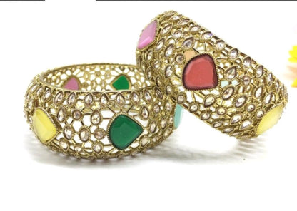 Navratana Polki Patla Bangles Sku- 8649 F3 - rchiecreation