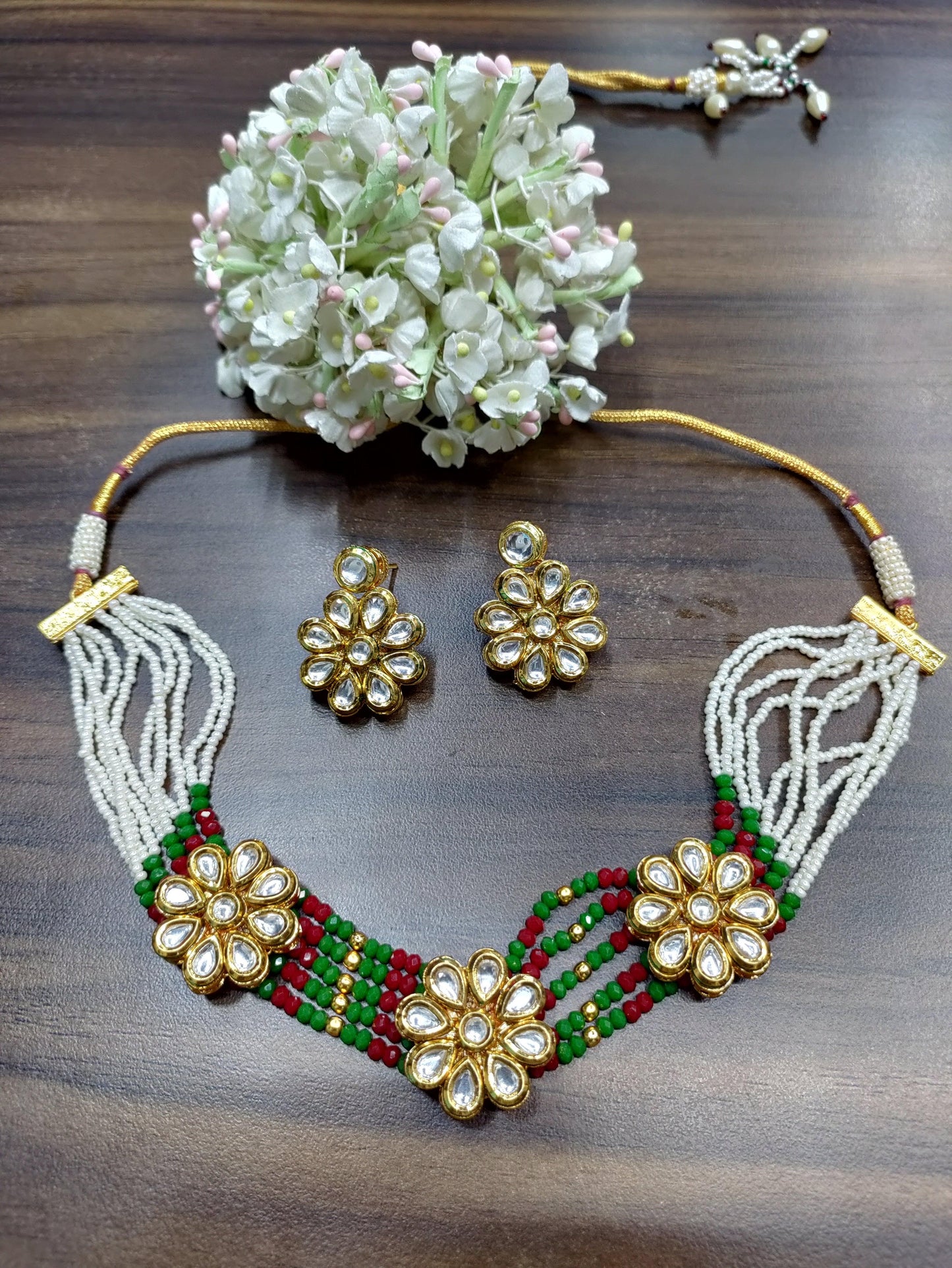 Offer kundan choker necklace-D4-7 - rchiecreation