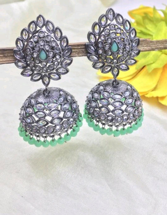 Oxidised German Silver Earring Sku_290 H1 - rchiecreation