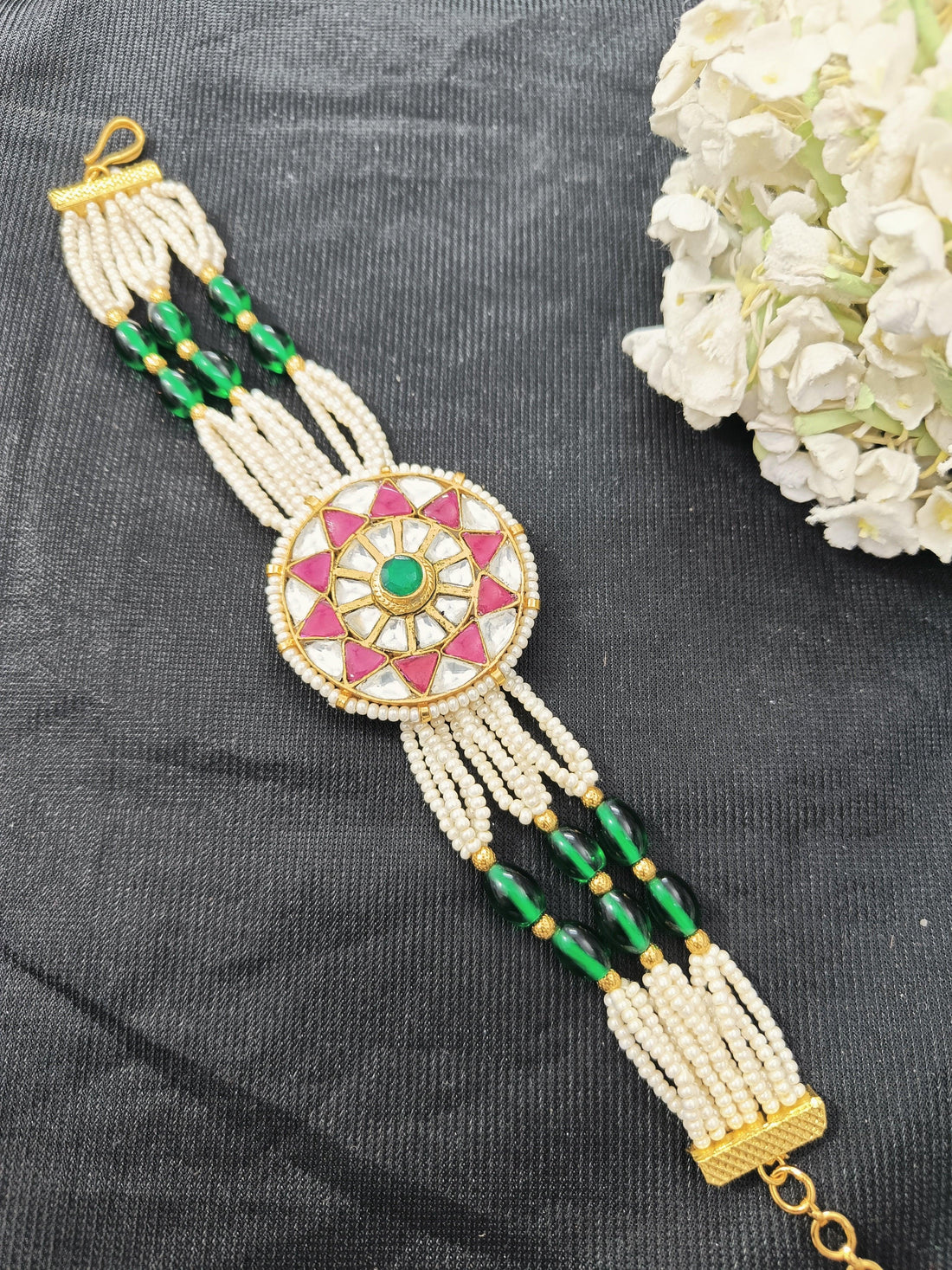 Pacchi Kundan Bracelet Sku 2102 - rchiecreation