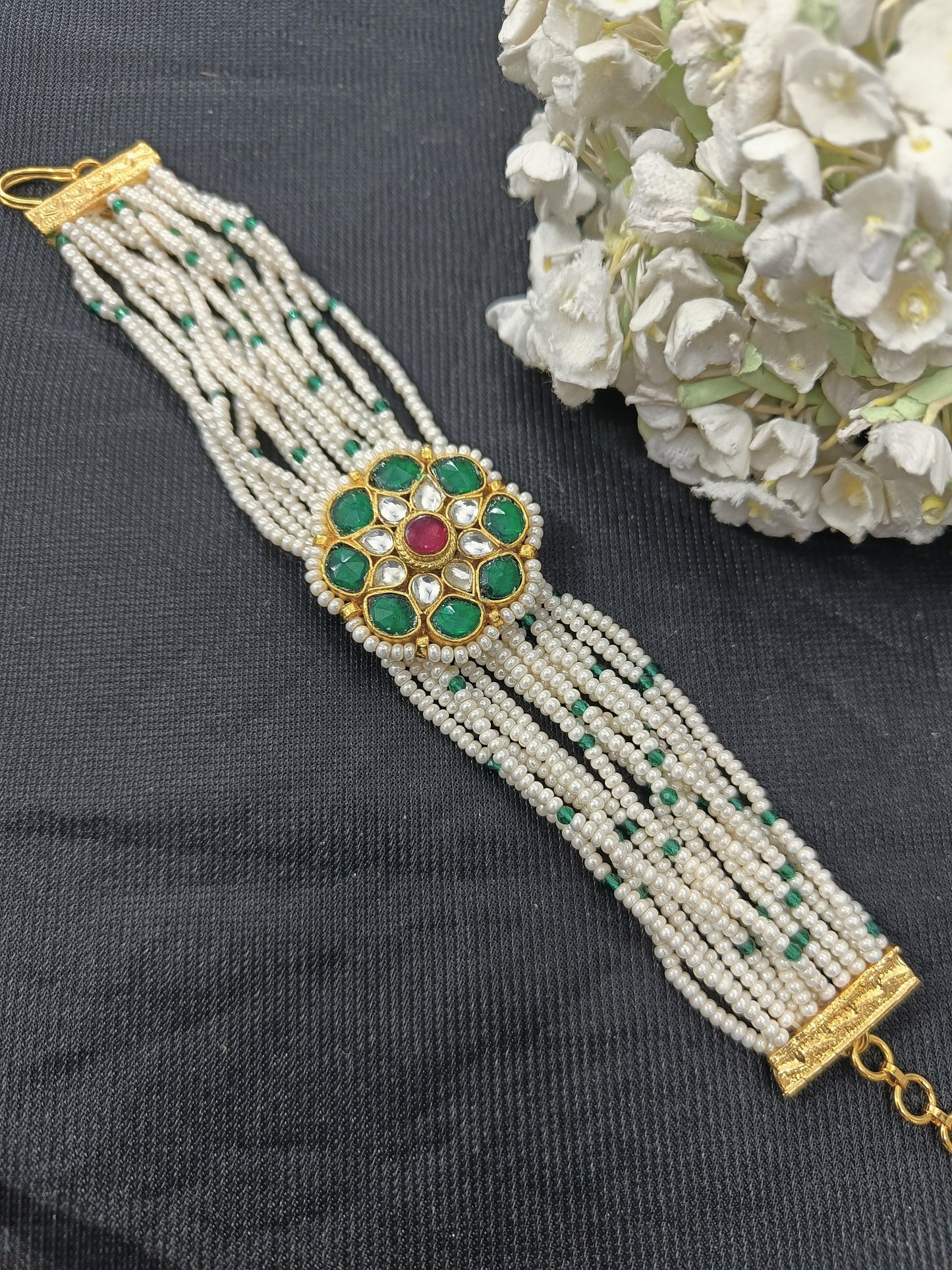 Pacchi Kundan Bracelet Sku-2103 - rchiecreation