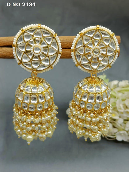 Pachi kundan jhumki earring-2134 - rchiecreation