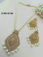 Party Wear Long Necklace Mehndi Set Sku-6138 B3 - rchiecreation