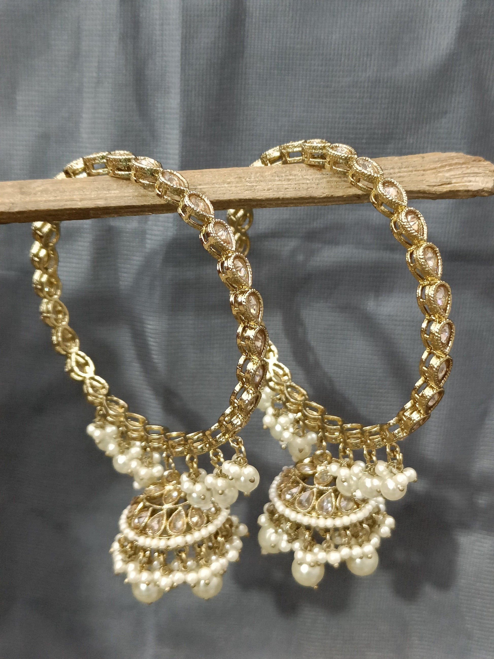 Pearl Jhumki Bangles Sku-8885 F1 - rchiecreation