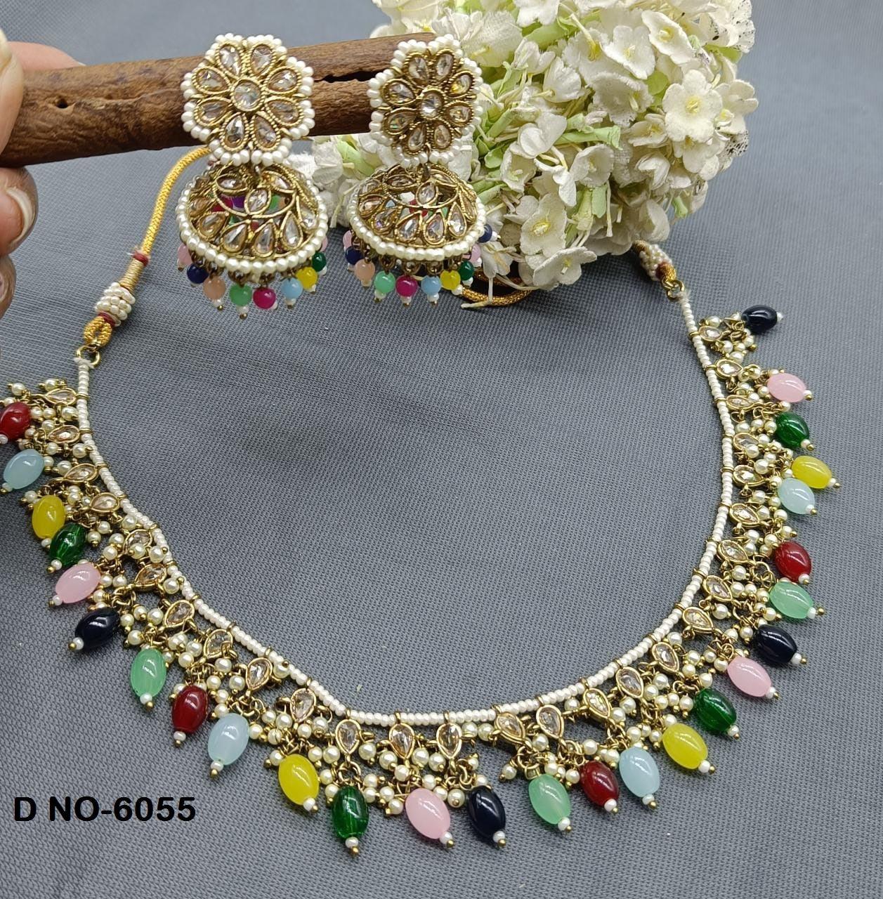 Pearl Necklace Set Sku -6055 B4 - rchiecreation
