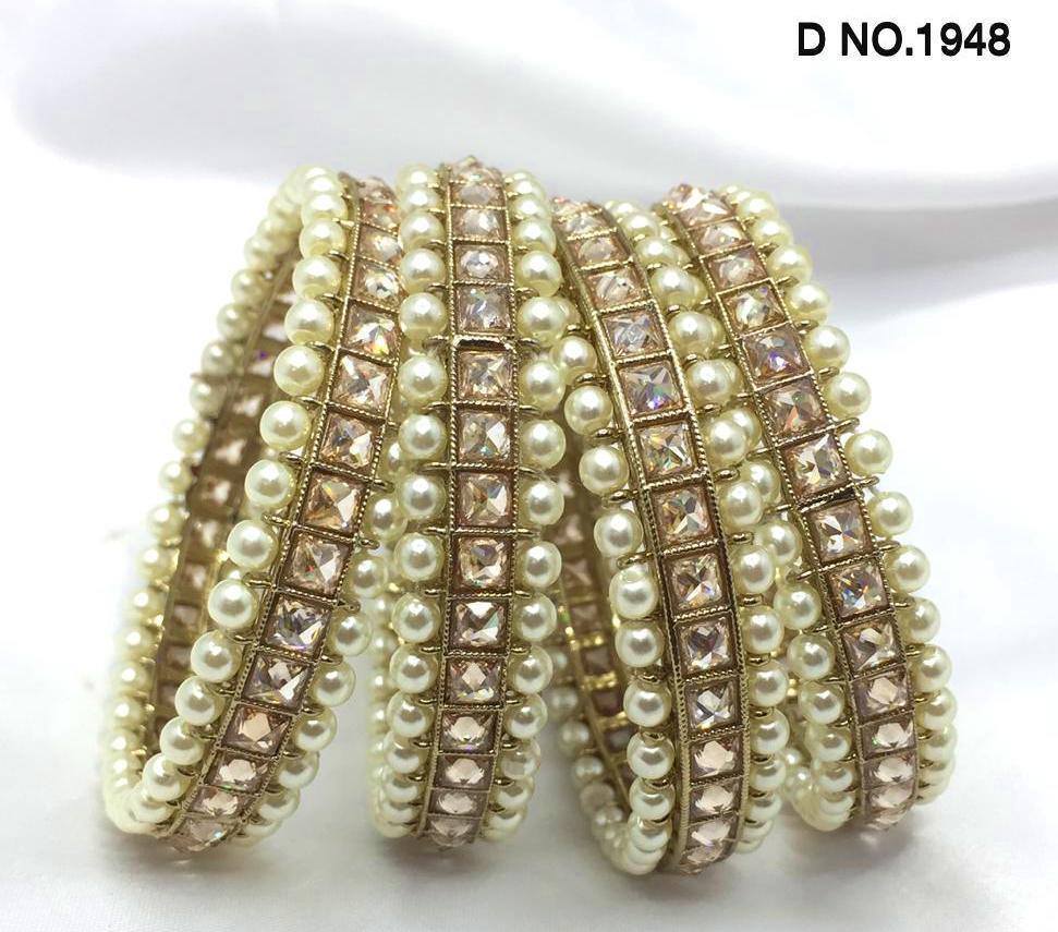 Pearl Polki Bangles Sku- 1948 F1 - rchiecreation