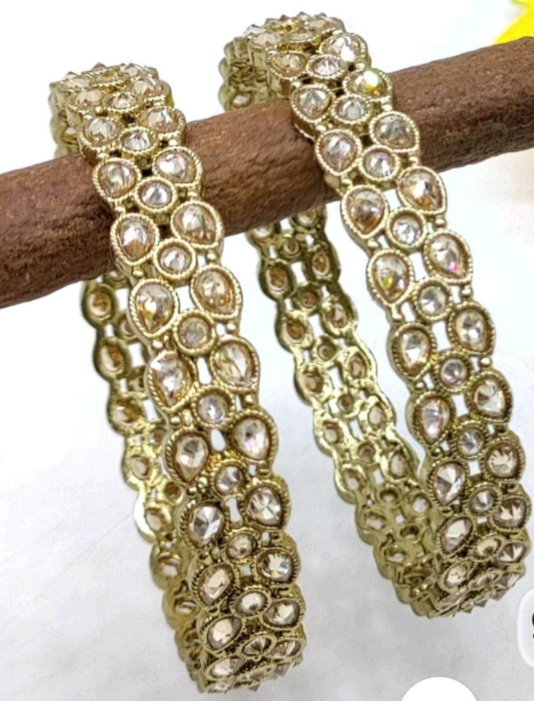 Polki Bangles Sku-8571 F1 - rchiecreation