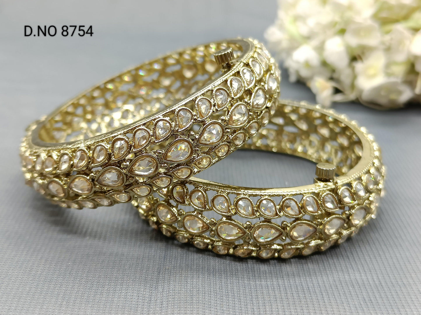 Polki Bangles Sku-8754 F3 - rchiecreation