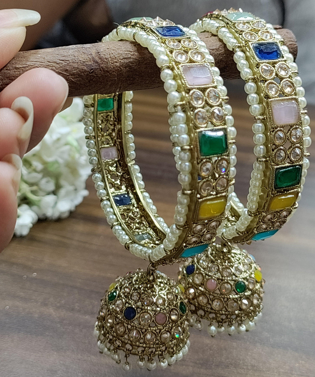 Polki Bangles Sku-8770 F1 - rchiecreation
