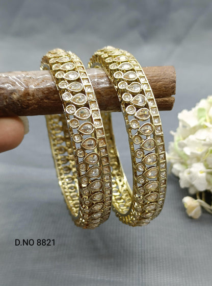 Polki Bangles Sku 8821F3 - rchiecreation