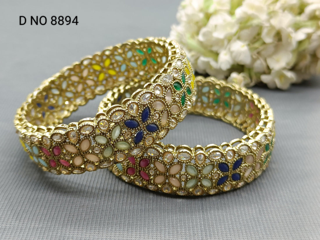 Polki Bangles Sku 8894F1 - rchiecreation