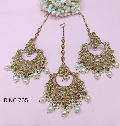 Polki Earring & Tica Mehndi Sku-765 A1 - rchiecreation