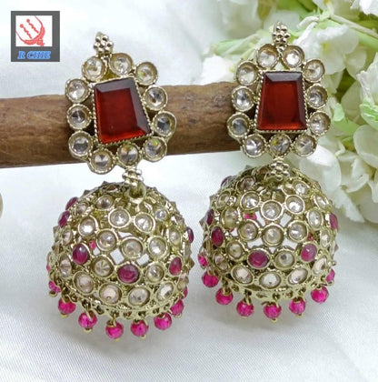 Polki Earring jhumki Sku -795 A4 - rchiecreation