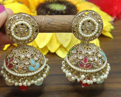 Polki Earring Jhumki Sku-814 A3 - rchiecreation