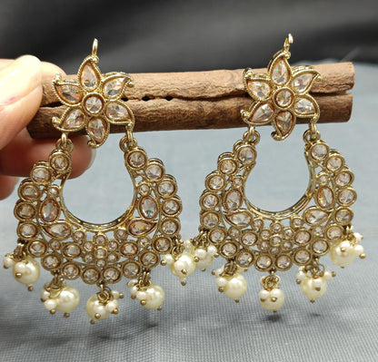 Polki Earring Mehndi Sku-1494 A2 - rchiecreation