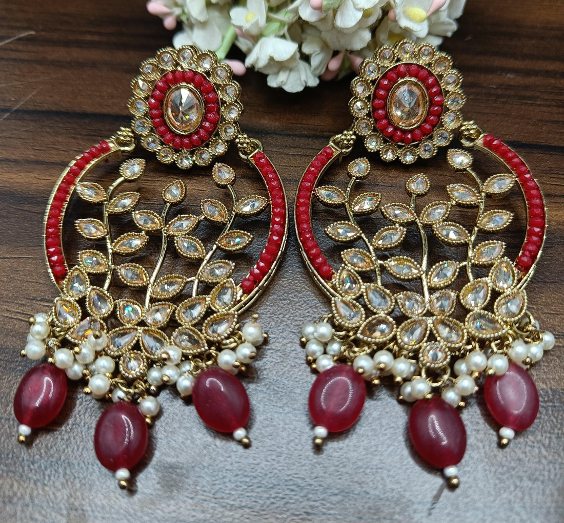 Polki Earring Mehndi Sku 227 A1 - rchiecreation