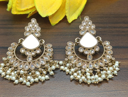 Polki Earring Mehndi Sku 5037 A2 - rchiecreation