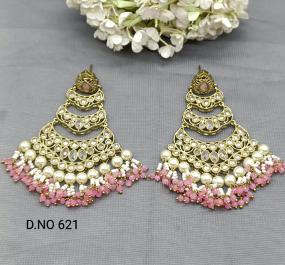 Polki Earring Mehndi Sku 621 A1 - rchiecreation