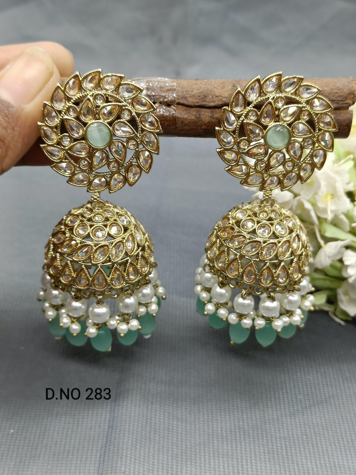 Polki Jhumki Earring Sku -283 A3 - rchiecreation