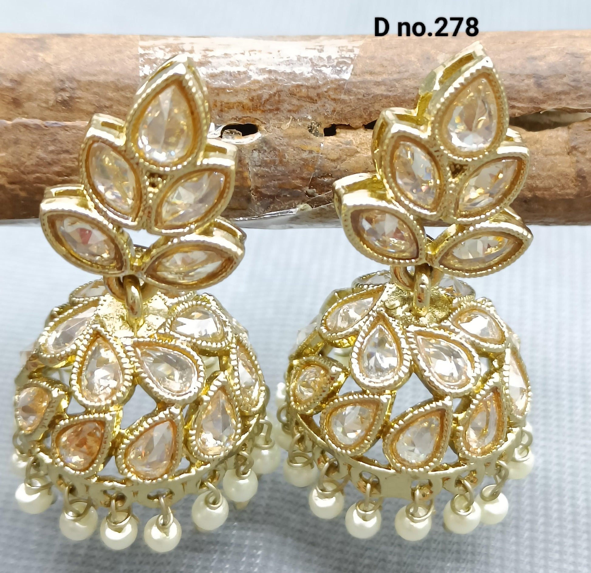 Polki Jhumki Mehndi Earring Sku- 278 A4 - rchiecreation