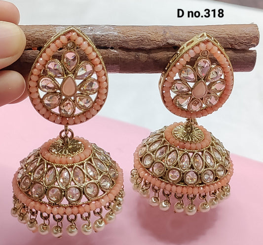 Polki Jhumki Mehndi Earring Sku_318 A4 - rchiecreation