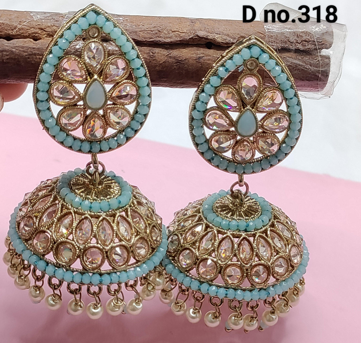 Polki Jhumki Mehndi Earring Sku_318 A4 - rchiecreation