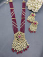 Polki Long Necklace Mehndi Set Sku-5767 B3 - rchiecreation