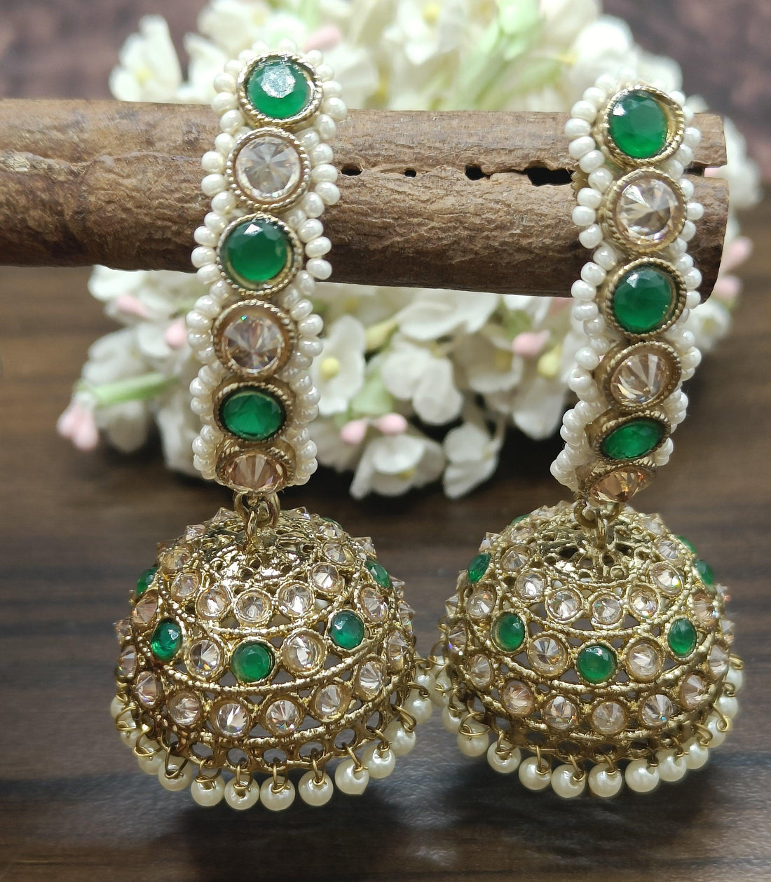 Polki Mehndi Earring Sku-1305 A4 rchiecreation