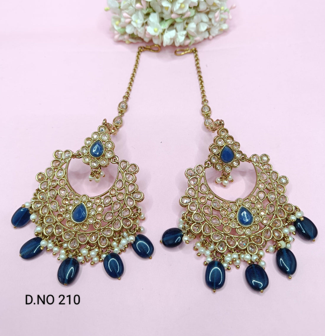 Polki Mehndi Earring Sku- 210 A1 - rchiecreation