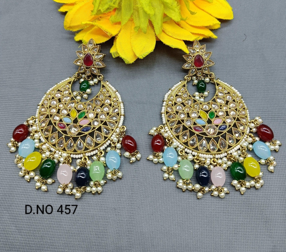 Polki Mehndi Earring Sku- 457 A1 - rchiecreation