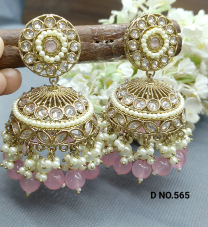 Polki Mehndi Earring Sku 565 A4 - rchiecreation