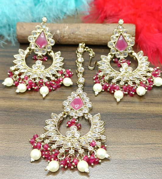 Polki Mehndi Earring Sku 674 A1 - rchiecreation