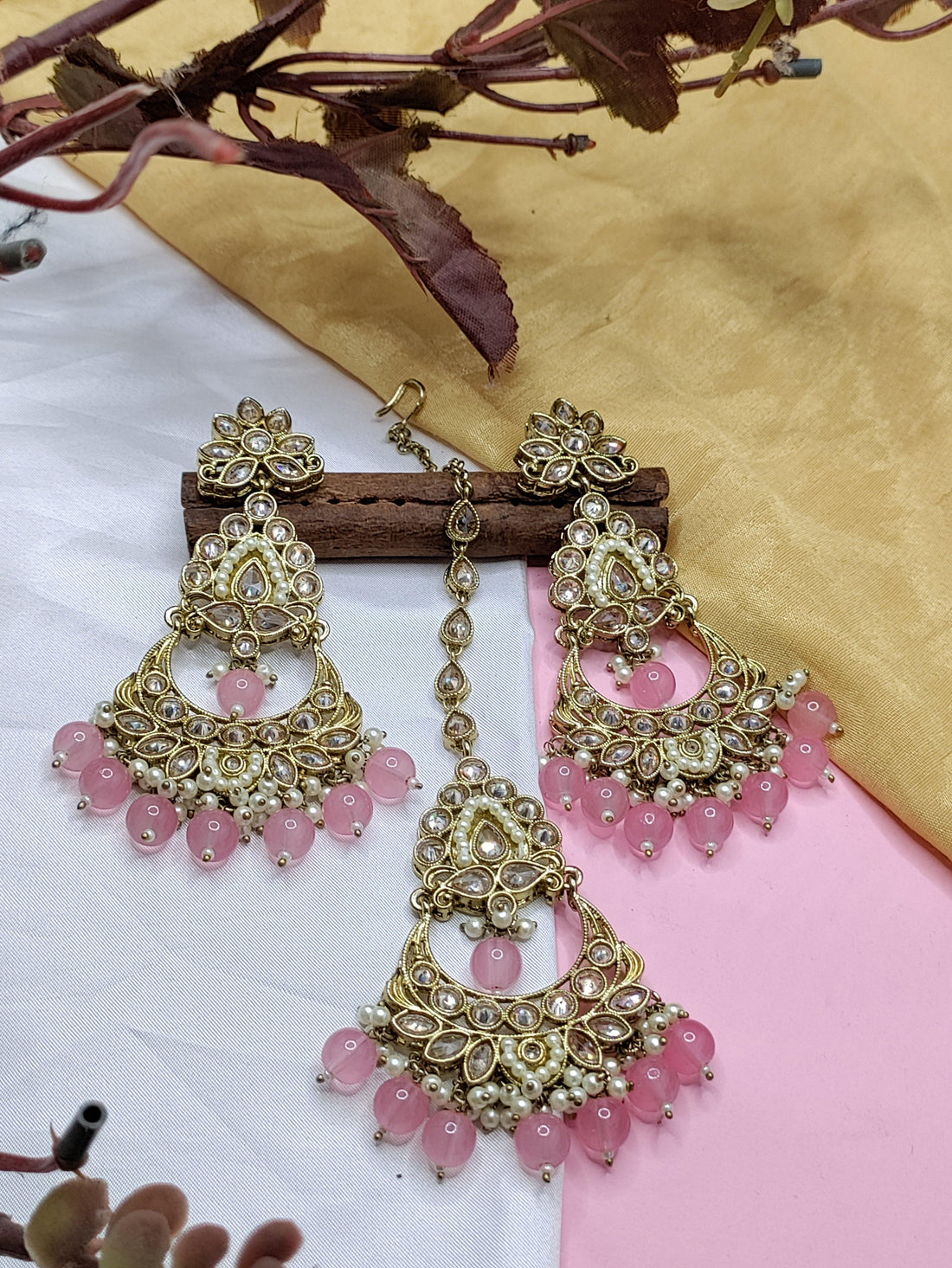 Polki Mehndi Earring Sku-772 A1 - rchiecreation