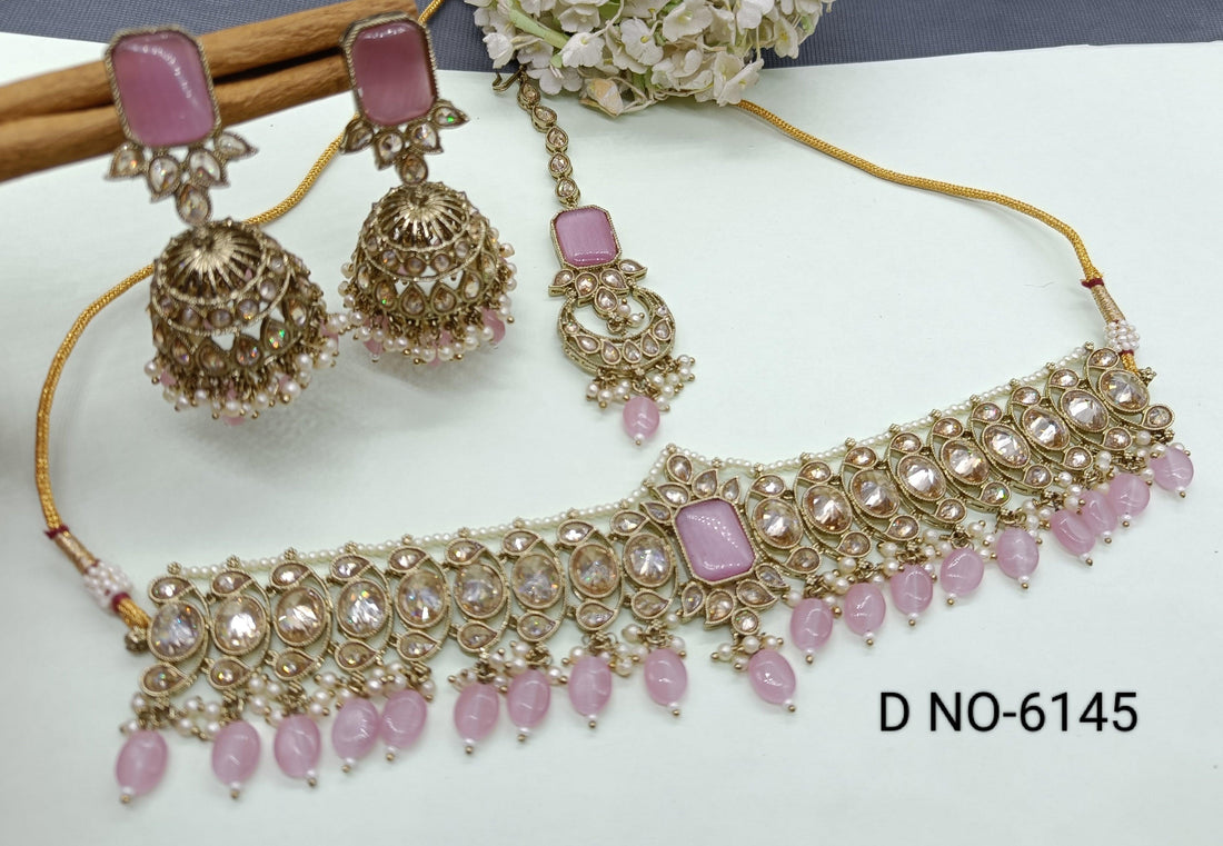 Polki Mehndi Necklace Sku -6145 B 3 - rchiecreation