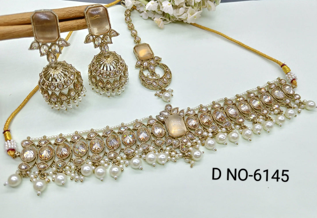 Polki Mehndi Necklace Sku -6145 B 3 - rchiecreation