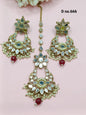 Polki Mirror Earring & Tica Mehndi Sku-666 A1 - rchiecreation