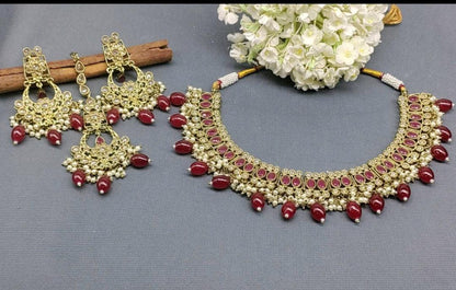 Polki Necklace Mehndi Set Sku-1678 B4 - rchiecreation