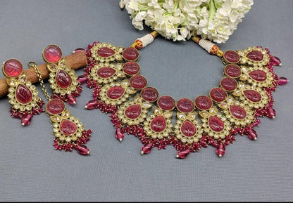 Polki Necklace Mehndi Set Sku-5272 B1 - rchiecreation