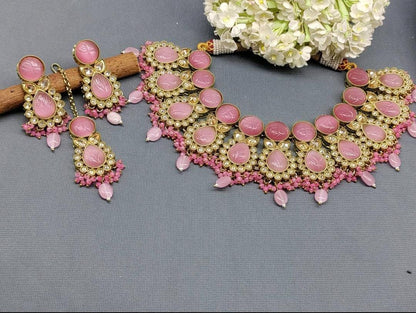 Polki Necklace Mehndi Set Sku-5272 B1 - rchiecreation