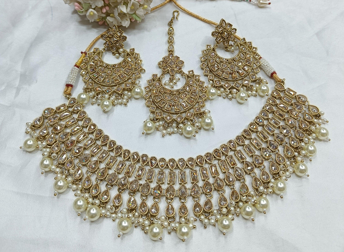 Polki Necklace Mehndi Set Sku-5570. B2 - rchiecreation