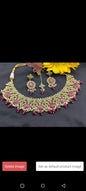 Polki Necklace Mehndi Set Sku-5770 B1 - rchiecreation