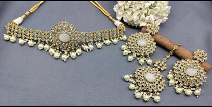 Polki Necklace Mehndi Set Sku-5812. B2 - rchiecreation