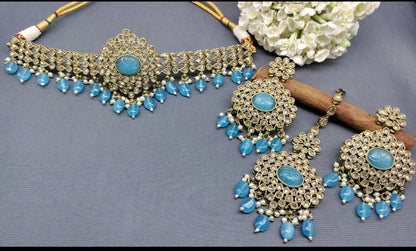 Polki Necklace Mehndi Set Sku-5812. B2 - rchiecreation