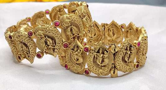 Radhe Krishna Antique Golden Bangles-3023 D1 - rchiecreation