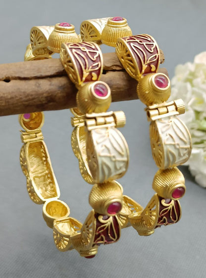 Rajwadi Minakari Bangles 3077 D2 - rchiecreation