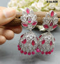 Rodium Polki Mehndi Jhumki Earring Sku-608 A4 - rchiecreation