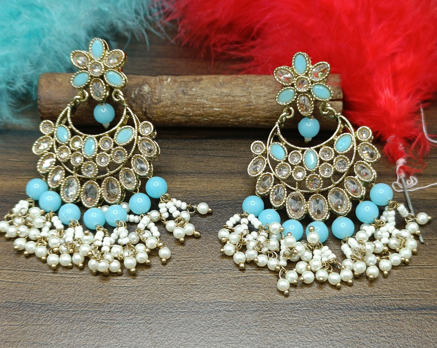 Tassel Earring Polki Earring Mehndi Sku- 624 A2 - rchiecreation