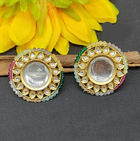 Tiyaani Kundan Earring Sku-357 D2 - rchiecreation